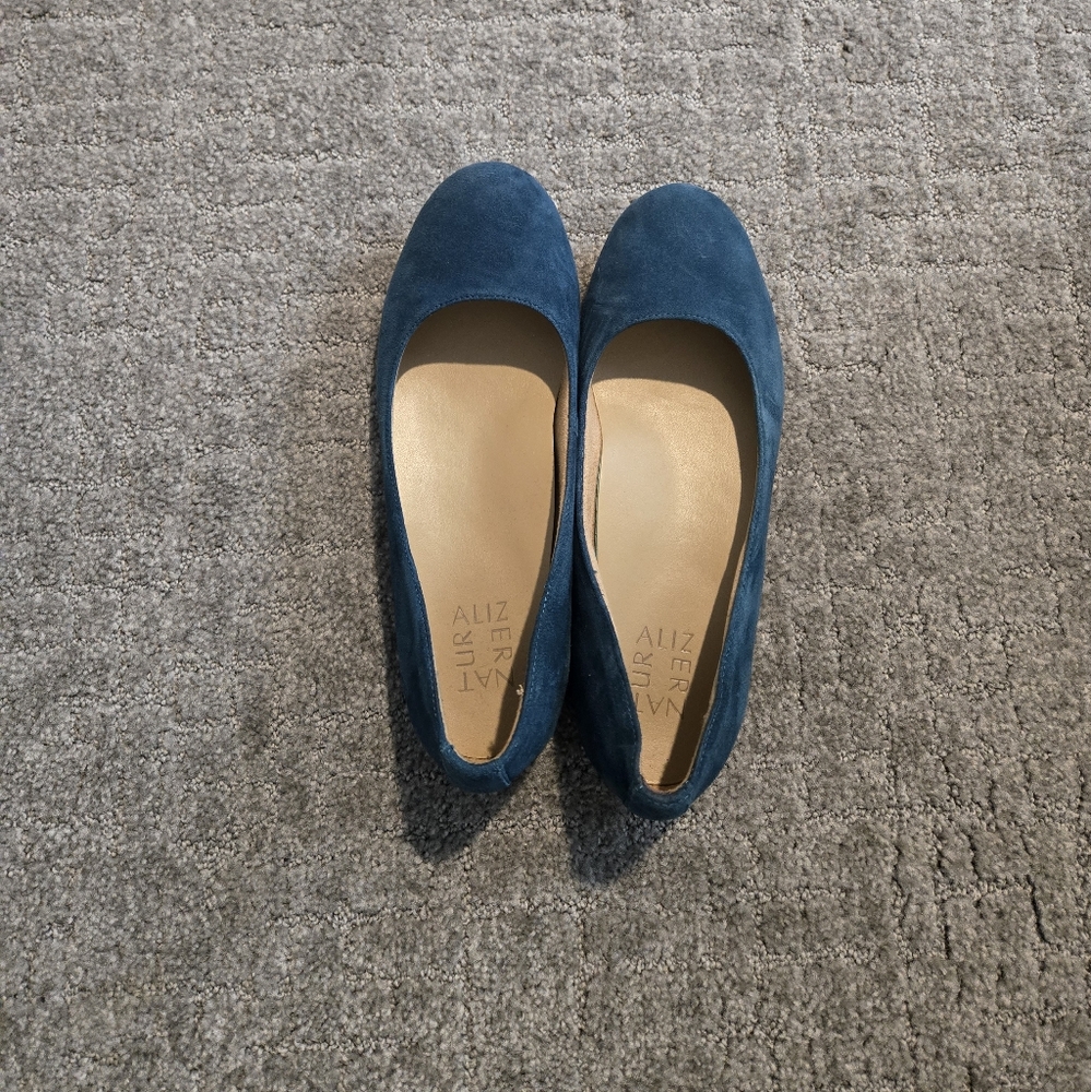 Teal Suede Flats
